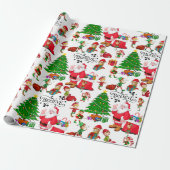 Santa Claus en Elves op kerstavond - Geloof Cadeaupapier (Uitgerold)