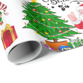 Santa Claus en Elves op kerstavond - Geloof Cadeaupapier (Rol Hoek)