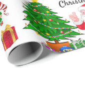 Santa Claus en Elves op kerstlevering Cadeaupapier (Rol Hoek)