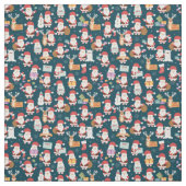 Santa Claus en Friends Pattern Stof (Swatch)