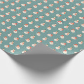 Santa Claus en Frosty The Snowman op Slate Blue Cadeaupapier (Hoek)