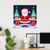Santa Claus en Gifts Poster (Thuiskantoor)