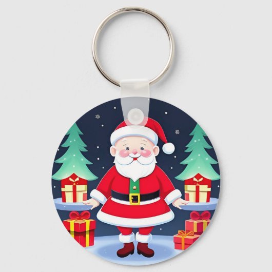 Santa Claus en Gifts Sleutelhanger (Voorkant)