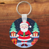 Santa Claus en Gifts Sleutelhanger (Achterkant)