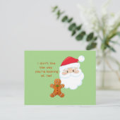Santa Claus en Gingerbrood Boy Feestdagenkaart (Staand voorkant)