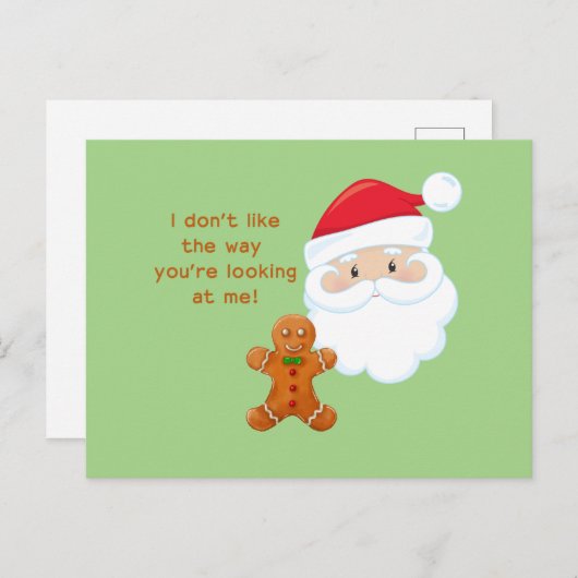 Santa Claus en Gingerbrood Boy Feestdagenkaart (Voorkant / Achterkant)