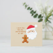 Santa Claus en Gingerbrood Boy Feestdagenkaart (Staand voorkant)