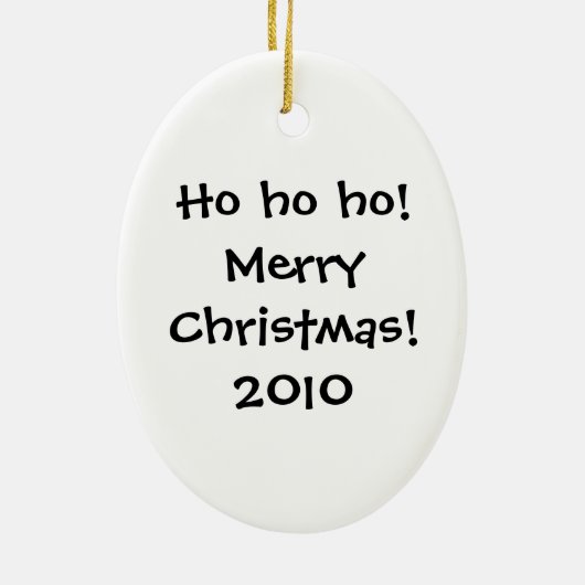 Santa Claus en kerstgebell-versiering Keramisch Ornament (Achterkant)