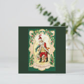 Santa claus en  kerstkunst feestdagenkaart (Staand voorkant)