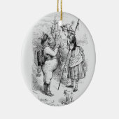 Santa Claus en Little Bo Peep Keramisch Ornament (Rechts)