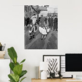 Santa Claus en Little Girl op Deck, 1925 Poster (Thuiskantoor)