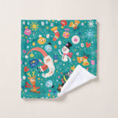 Santa Claus en Merry Friends Bad Handdoek (Wasdoekje)