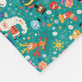 Santa Claus en Merry Friends Pattern Fleece Deken (Hoek)