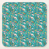 Santa Claus en Merry Friends Pattern Kartonnen Onderzetters (Voorkant)