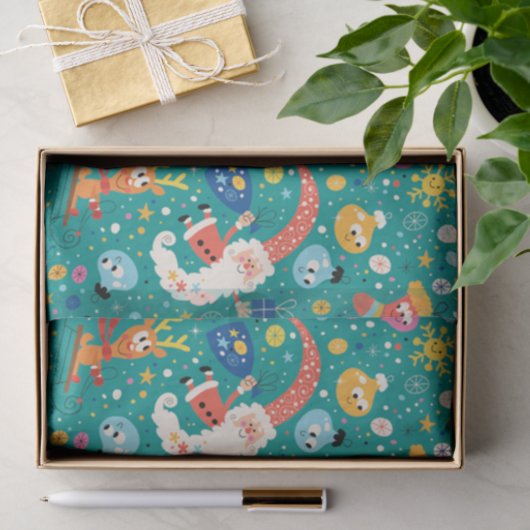 Santa Claus en Merry Friends Tissuepapier (Geschenk)