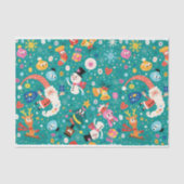 Santa Claus en Merry Friends Tissuepapier (Voorkant)