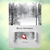 Santa Claus en Pine Trees met sneeuwillustratie Raamsticker (Vel 3)