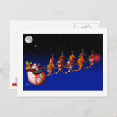 Santa Claus en Seahorse Sleigh Briefkaart (Voorkant / Achterkant)