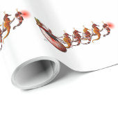 Santa Claus en Seahorse Sleigh Cadeaupapier (Rol Hoek)