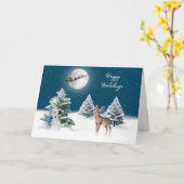 Santa Claus en Slaapschutter in het motorlicht Kaart (Gele Bloem)