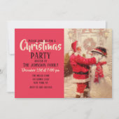 Santa claus en sneeuwpop in sneeuwval kaart (Voorkant)