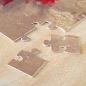 Santa claus en sneeuwpop in sneeuwval legpuzzel (Zijkant)