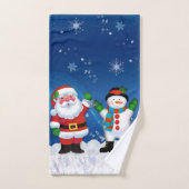Santa Claus en Snowman Bathroom Bad Handdoek (Handdoek)