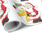 Santa Claus en Snowman Cadeaupapier (Rol Hoek)