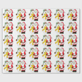 Santa Claus en Snowman Cadeaupapier (Vlak)