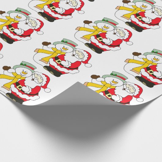 Santa Claus en Snowman Cadeaupapier (Hoek)