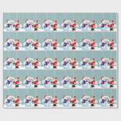 Santa Claus en Snowman Cadeaupapier (Vlak)