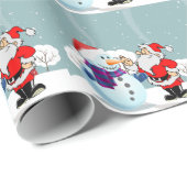 Santa Claus en Snowman Cadeaupapier (Rol Hoek)