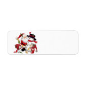 Santa Claus en Snowman Etiket (Voorkant)