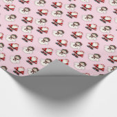Santa Claus- en Snowman-pakpapier (roze) Cadeaupapier (Hoek)