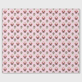 Santa Claus- en Snowman-pakpapier (roze) Cadeaupapier (Vlak)