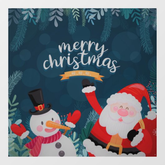 Santa Claus en Snowman Raamsticker (Vel)