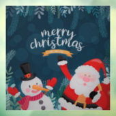 Santa Claus en Snowman Raamsticker (Vel 3)
