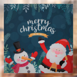 Santa Claus en Snowman Raamsticker