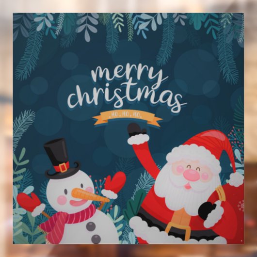 Santa Claus en Snowman Raamsticker (Vel 2)