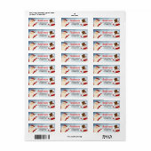 Santa Claus en Snowman Return Address Label (Full Sheet)