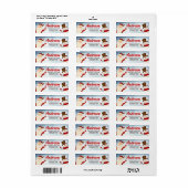 Santa Claus en Snowman Return Address Label (Full Sheet)