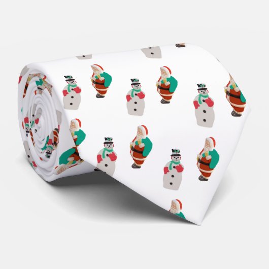 Santa Claus en Snowman Stropdas (Opgerold)