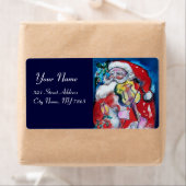 SANTA CLAUS EN VIOLIN Musical Red Blue Etiket (Insitu)
