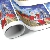 Santa Claus en zijn frettenpapier Cadeaupapier (Rol Hoek)