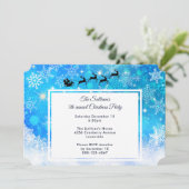 Santa Claus en zijn vliegende rendierpartij Kaart (Staand voorkant)