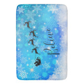 Santa Claus en zijn vliegende rendiertje - Geloof Badmat (Voorkant Verticaal)