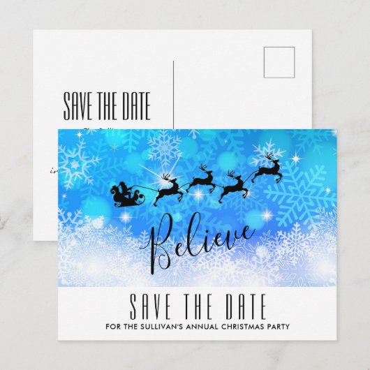 Santa Claus en zijn vliegende rendiertje - Geloof Briefkaart (Voorkant / Achterkant)