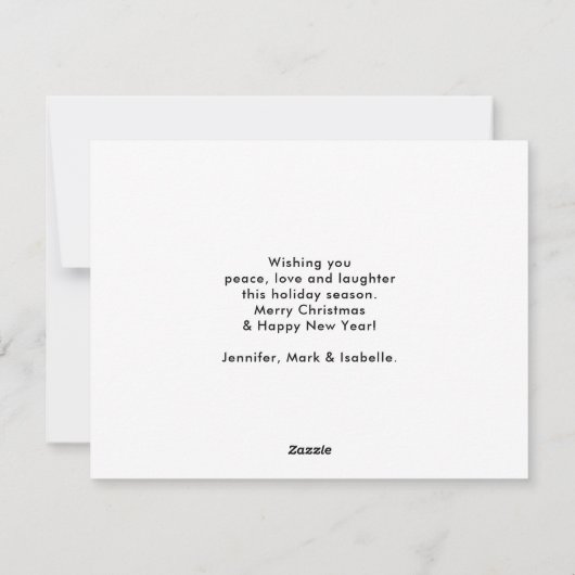 Santa Claus en zijn vliegende rendiertje - Geloof Feestdagenkaart (Achterkant)