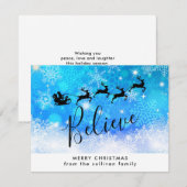Santa Claus en zijn vliegende rendiertje - Geloof Feestdagenkaart (Voorkant / Achterkant)
