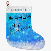 Santa Claus en zijn vliegende rendiertje - Geloof Grote Kerstsok (Voorkant)